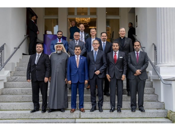 MoFA Secretary-General and Chairman of the Qatar Committee for the Alliance of Civilizations H E Dr. Ahmed bin Hassan Al Hammadi and other dignitaries at the event in Berlin. 