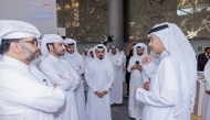 Minister of Municipality H E Abdullah bin Hamad bin Abdullah Al Attiyah along with other dignitaries and officials visiting the Waseef pavilion during the exhibition, yesterday.