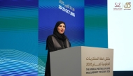 Dr. Bashayer Merdef Al-Qashouti, Director of Financial and Administrative Affairs Department at the Ministry of Communications and Information Technology (MCIT), addressing the forum yesterday.
