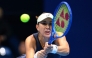 Switzerland's Belinda Bencic hits a return against Czech Republic's Linda Noskova during the women's singles final at the Pan Pacific Open tennis tournament in Tokyo on October 26, 2025. (Photo by Philip Fong / AFP)