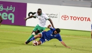 Action during the match between Al Waab and Al Kharaitiyat.