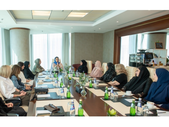 Vice Chairwoman of QBWA, Aisha Hussain Al-Fardan, Executive Director of DIFI, Dr. Sharifa Al-Emadi with other officials during the meeting.