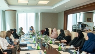 Vice Chairwoman of QBWA, Aisha Hussain Al-Fardan, Executive Director of DIFI, Dr. Sharifa Al-Emadi with other officials during the meeting.
