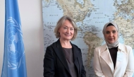 Chairperson of the National Human Rights Committee H E Maryam bint Abdullah Al Attiyah  with UN Assistant Secretary-General for Human Rights H E Ilze Brands-Kehris.