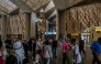 (Files) Visitors tour the Grand Egyptian Museum in Giza on the southwestern outskirts of the capital Cairo on May 5, 2025. (Photo by Khaled Desouki / AFP)
