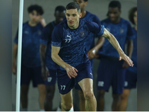 Al Duhail's Adil Boulbina during a training session.