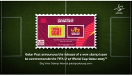 The new commemorative stamp marking the FIFA U-17 World Cup Qatar 2025