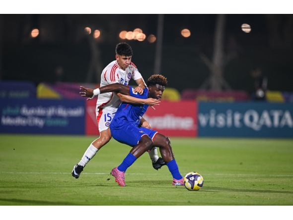 Action during the match between France and Chile at Mansour Muftah Pitch yesterday. PIC: Selección Chilena