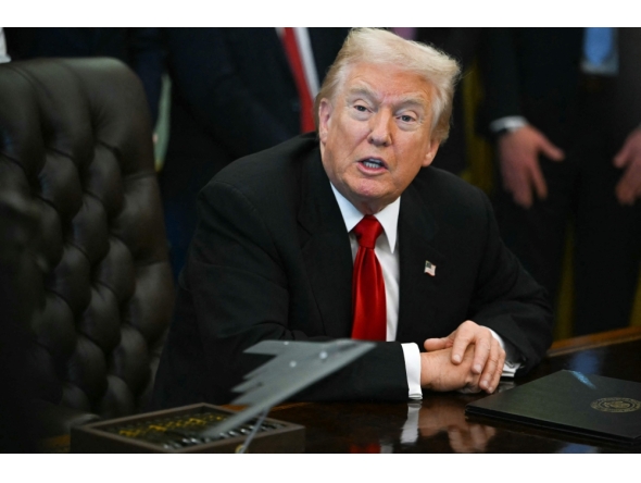 US President Donald Trump speaks during an event about weight-loss drugs in the Oval Office of the White House in Washington, DC on November 6, 2025. (Photo by Andrew Caballero-Reynolds / AFP)
