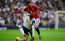Tottenham Hotspur's Portugese midfielder #06 Joao Palhinha (L) vies with Manchester United's Portuguese midfielder #08 Bruno Fernandes (R) during the English Premier League football match between Tottenham Hotspur and Manchester United at the Tottenham Hotspur Stadium in London, on November 8, 2025. (Photo by Ben STANSALL / AFP)