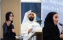 From left: Dr. Hessa Al Jaber, Eng. Omar Al Ansari, and Nejoud Al-Jehani speaking at the event. 
