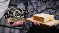 A photograph taken on November 13, 2025, shows the World Cheese Awards first prize winner, a Gruyere AOP special over 18 months cheese in Bern, Switzerland. Photo by Gabriel Monnet / AFP
