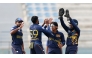 Sri Lanka A captain Dunith Wellalage (second right) celebrates with teammates. 
