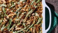 Green Bean Casserole With Crispy Shallots. Photo by Marvin Joseph, The Washington Post; food styling by Lisa Cherkasky