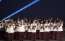 A Qatari band performs as part of the FIFA Arab Cub festivities at Katara.