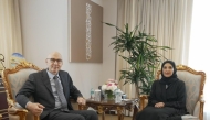 NHRC Chairperson H E Maryam bint Abdullah Al-Attiyah during a meeting with United Nations High Commissioner for Human Rights H E Volker Türk.