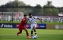 Action during the match between Qatar and Bahrain at U-23 Gulf Cup. 