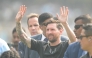 Inter Miami's Argentine forward #10 Lionel Messi arrives at the Salt Lake Stadium in Kolkata on December 13, 2025. (Photo by Dibyangshu Sarkar / AFP)