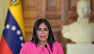 (FILES) Venezuela's Vice President Delcy Rodriguez speaks during a press conference in Caracas on August 11, 2025. (Photo by Juan BARRETO / AFP)
