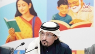 Ambassador of Qatar to India H E Mohammed bin Hassan Al Jaber addressing a press conference in New Delhi.  