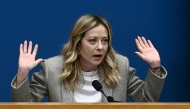 Italy's Prime Minister, Giorgia Meloni speaks during the New Year press conference in Rome on January 9, 2026. (Photo by Filippo MONTEFORTE / AFP)