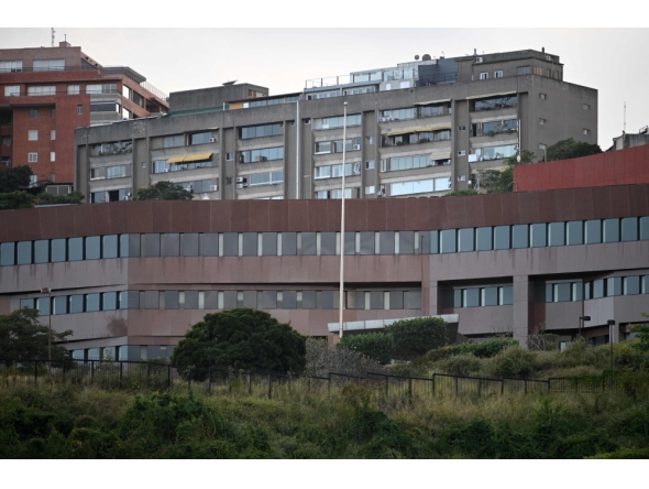 View of the US Embassy in Caracas taken on January 9, 2026, amid exploratory talks to restore diplomatic ties between the two countries. (Photo by Federico Parra / AFP)
 
