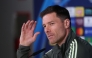 Real Madrid's Spanish coach Xabi Alonso gestures as he gives a press conference at Valdebebas training grounds in Madrid on December 9, 2025 on the eve of their Champions League football match against Manchester City. (Photo by Pierre-Philippe MARCOU / AFP)