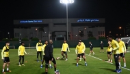 Al Gharafa players gear up for the Qatar-UAE Super Cup clash against Sharjah.