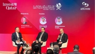 CEO of QFMA Dr. Tamy bin Ahmed Al-Binali and CEO of QSE Abdulla Mohammed Al Ansari during a panel discussion held at the World Economic Forum in Davos.