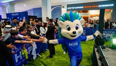 Players and fans during opening ceremony of Match for Hope Fan Festival at Place Vendôme Mall yesterday.