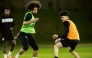 Al Sadd's Akram Afif (left) in action during a training session. 