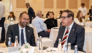 British Ambassador to Qatar, H E Neerav Patel with BCCQ Chairman, Emad Turkman MBE during the event.