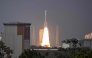 An Ariane 6 rocket carrying 32 satellites for the Amazon Leo constellation launches at the Guiana Space Centre in Kourou, on the French overseas department of Guiana, on February 12, 2026. (Photo by Ronan LIETAR / AFP)