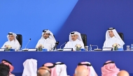Chairman of QNB Group’s Board of Directors H E Ali Ahmed Al Kuwari with other officials during the meeting.