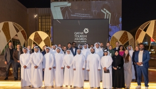 Chairman of Qatar Tourism H E Saad bin Ali Al-Kharji with other officials and guests at the event.