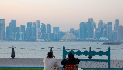 Families at the Old Doha Port in Qatar during the Muslim holy fasting month of Ramadan on February 24, 2026. (Photo by Karim Jaafar / AFP)