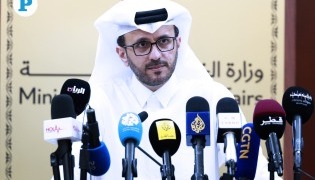 Advisor to the Prime Minister and Official Spokesperson for the Ministry of Foreign Affairs Dr. Majed bin Mohammed Al-Ansari during a press conference held in Doha today. Photo by Rajan Vadakkemuriyil/The Peninsula