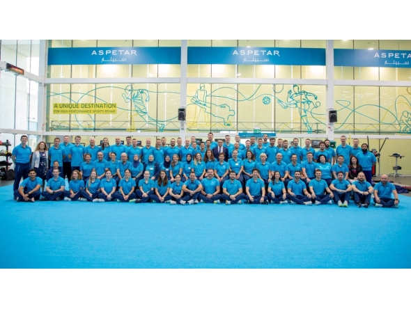 Athletes during a training programme at Aspetar. 