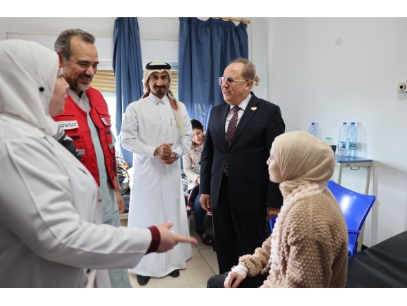 Qatari Ambassador and other officials during the meeting.