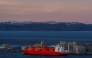 (Files) In this file photo taken on November 2, 2022, a LNG ship is pictured at the island Melkoya. (Photo by Fredrik Varfjell / NTB / AFP)  