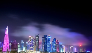 A view of Doha’s skyline yesterday's rain as captured by Shiraz Sitara