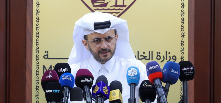 File photo of the Advisor to the Prime Minister and Official Spokesperson for the Ministry of Foreign Affairs Dr. Majed bin Mohammed Al Ansari during a press conference.
