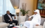 Director General of Qatar Press Centre Sadiq Mohammed Al-Amari and Ambassador of Sudan to Qatar H E Badreddine Abdullah Mohammed Ahmed during a meeting at QPC headquarters.
