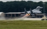 This handout photo provided by the US Air Force shows an F-15E Strike Eagle taking off for a training sortie at Seymour Johnson Air Force Base, North Carolina, on August 22, 2025. (Photo by Master Sgt. Alexandre Montes / US AIR FORCE / AFP)