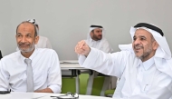 Qatar University President Dr. Omar Al-Ansari (right) during the visit.