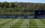 PSG players take part in a training session yesterday.