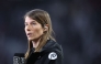 (Files) Union Berlin's German assistant coach Marie-Louise Eta gives an interview in Leipzig, eastern Germany on February 4, 2024. (Photo by Ronny Hartmann / AFP) 