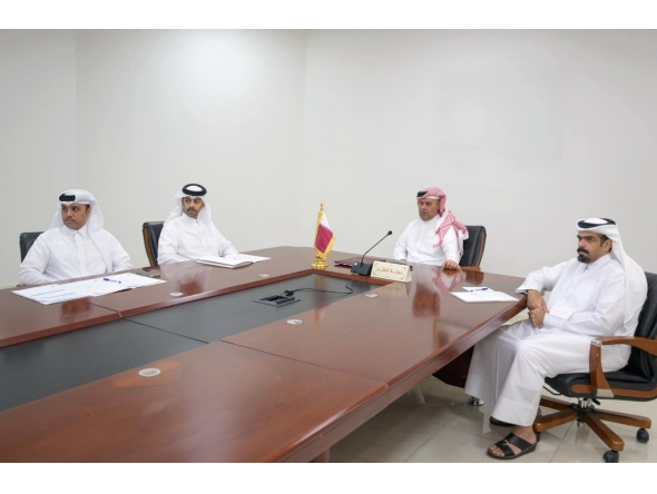 Members of  Qatari delegation headed by Director-General of Criminal Investigation Major General Mohammed Ibrahim Al Jufairi during the meeting.