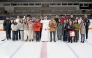 Ambassador of Korea H E Yun Hyunsoo and Ambassador of Japan H E Naoto Hisajima pose with embassy officials and staff at the Ali Bin Hamad Al Attiyah ice rink arena.