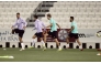 Al Ahli players attend a training session. 